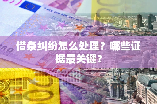 济南借条纠纷怎么处理？哪些证据最关键？