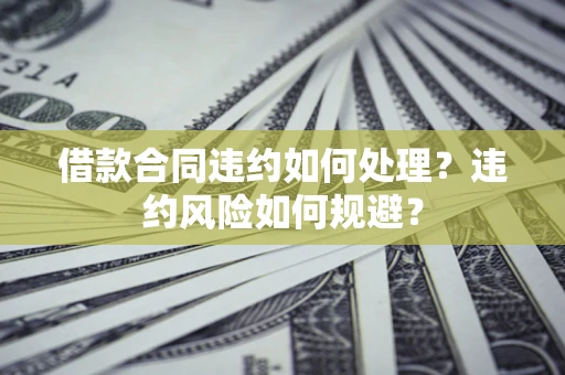 济南借款合同违约如何处理？违约风险如何规避？
