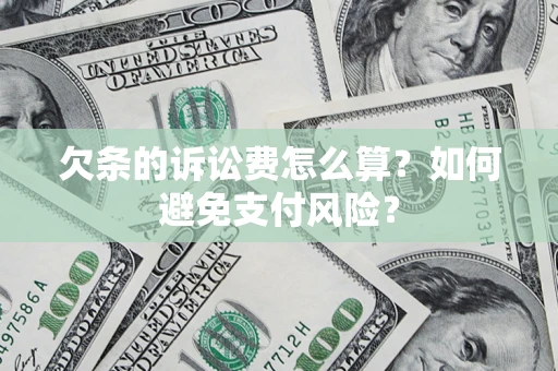 济南欠条的诉讼费怎么算？如何避免支付风险？